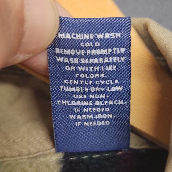 Berkley & Jensen Shacket Shirt Jacket Mens XL Beige Fleece Lined Plaid Vintage - Picture 8 of 16